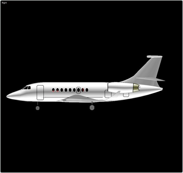 3d falcon 2000s business jet - Falcon 2000S Business Jet Solid Assembly Model by RodgerSaintJohn